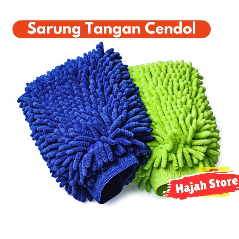 hj - Sarung Tangan Microfiber Lap Mobil Cendol 2 Sisi Multifungsi Serbaguna