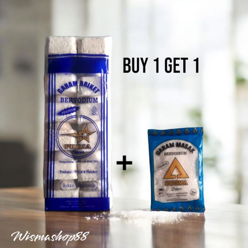 

GARAM BATA PRISMA SUPER BUY 1 GET 1 / GARAM MASAK BERYODIUM PRISMA SUPER / BUMBU DAPUR