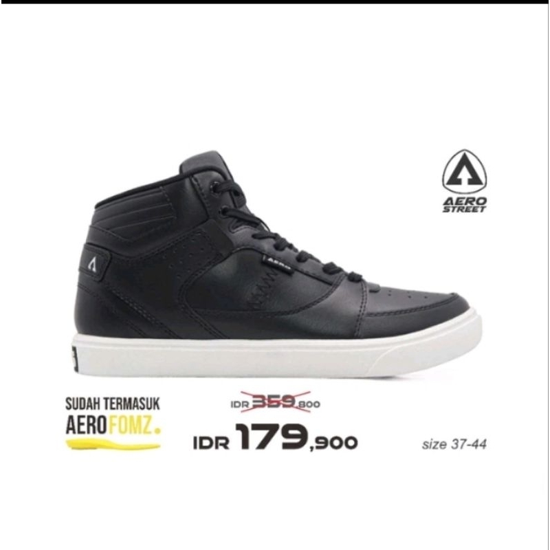 Aerostreet Hoops Hitam List Putih - Sepatu Pria Wanita