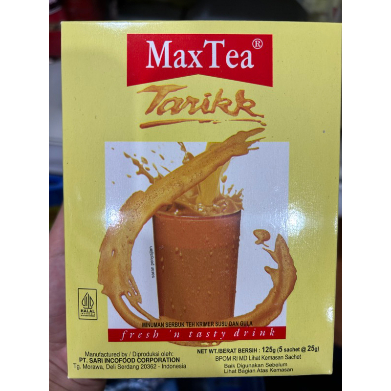

MAX TEA-TARIKK 25g isi 5 saset per box | TEH TAIK SASET