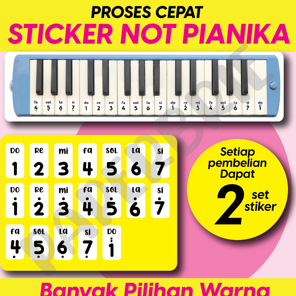 

Hemat Banget STICKER NOT PIANIKA POLOS Bisa pilih warna