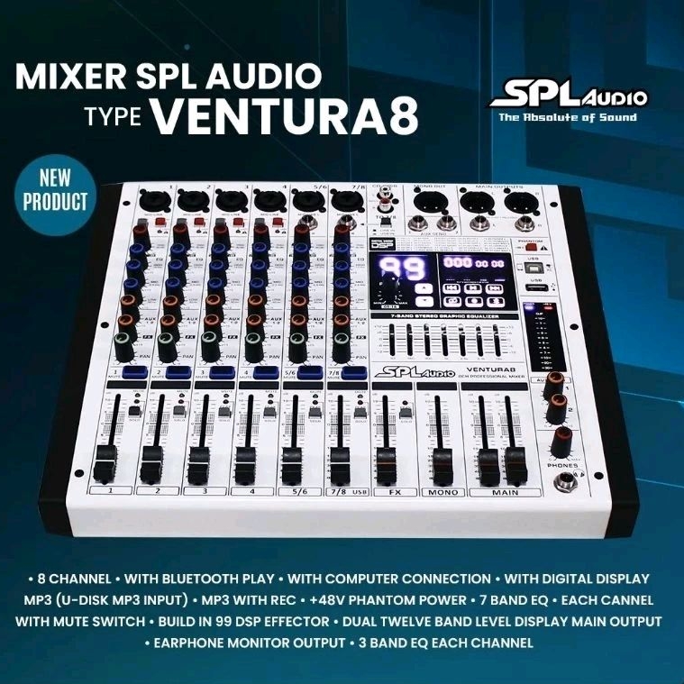 MIXER 8 CHANNEL SPL AUDIO VENTURA