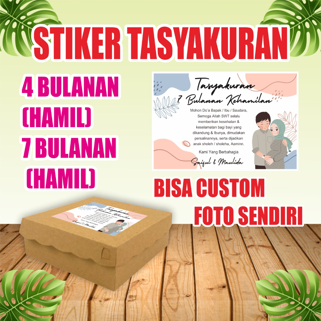 

Murah Stiker Tasyakuran 4 & 7 Bulanan Hami / Aqiqah / Selapan / Bahan Doff / Matte