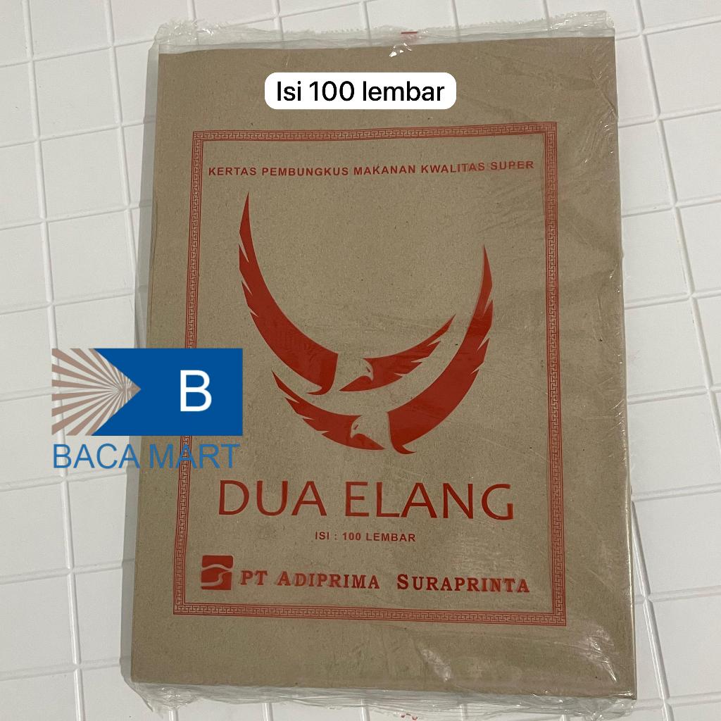 KERTAS DUA ELANG ISI 100 LEMBAR KERTAS NASI BUNGKUS KERTAS BUNGKUS NASI KERTAS MINYAK KERTAS COKLAT