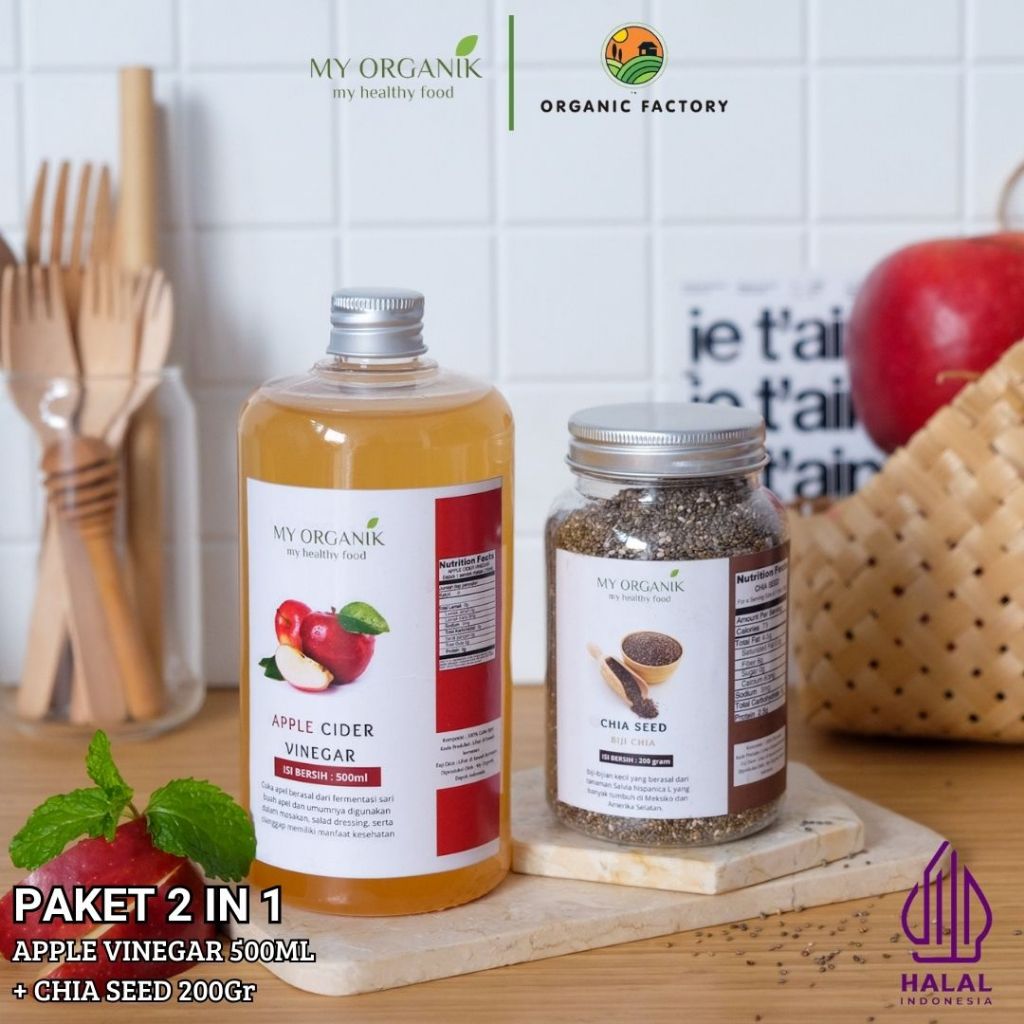 

My Organik Paket Bundling Cuka apel 500 ml dan Chia Seed 200 gram