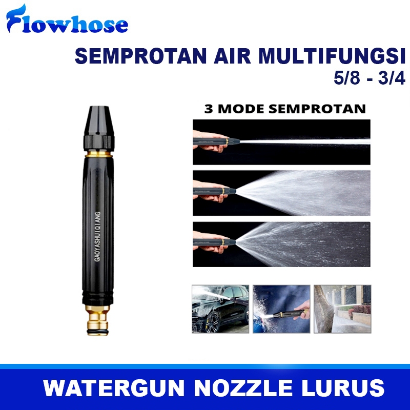 FLOWHOSE Semprotan Air Tekanan Tinggi Semprotan Air Cuci Motor Watergun Lurus Alat Semprotan Air Cuc