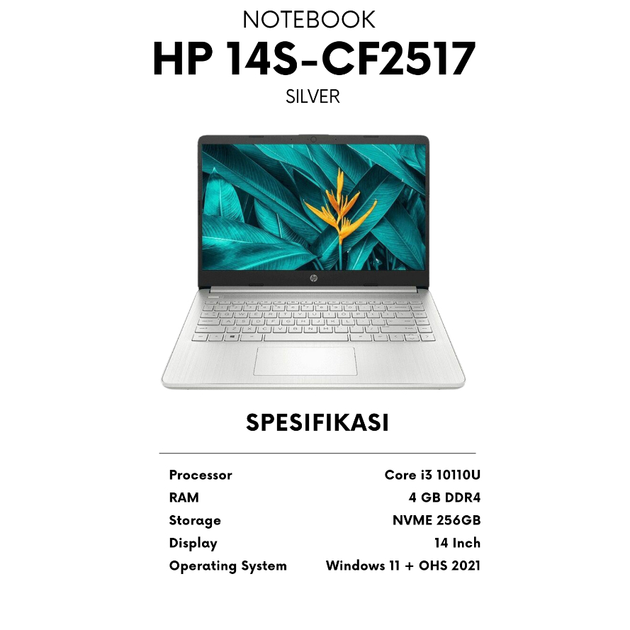 LAPTOP/NOTEBOOK HP 14S-CF2517 SILVER