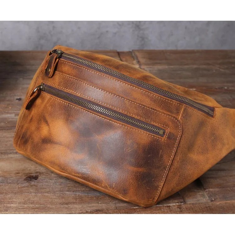 Tas Bahu Traveling Pria Kulit Asli Crazy Horse