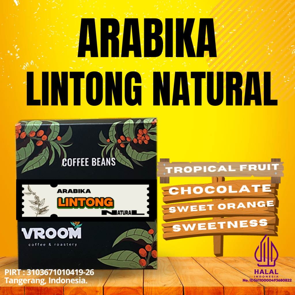 

Kopi Arabika Lintong Natural Proses 200gr biji matang bubuk