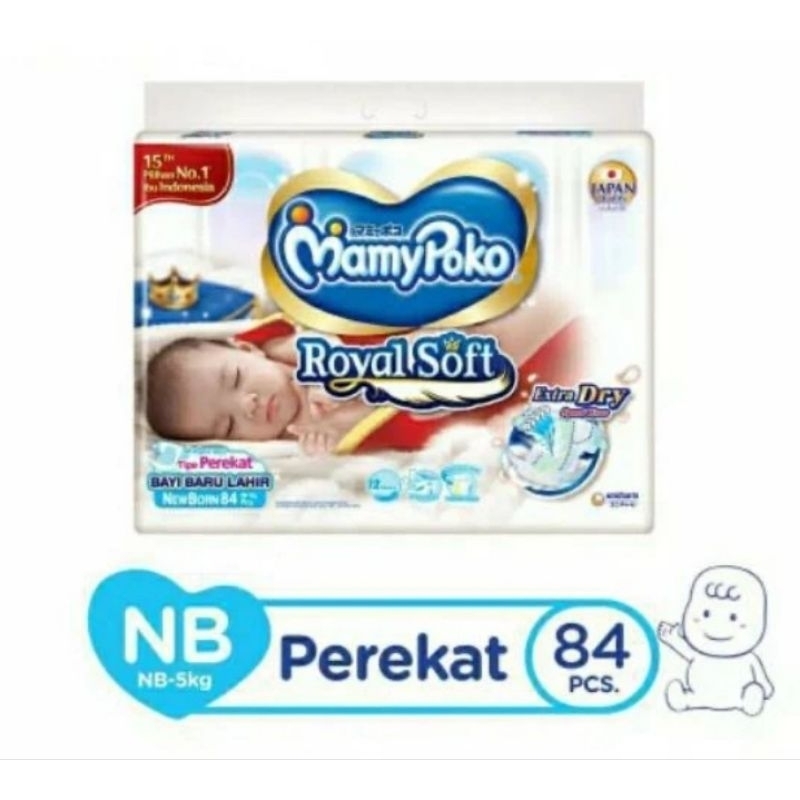 Mamypoko royal soft nb84 mamypoko perekat nb84 mamypoko newborn 84pc pampers baru lahir