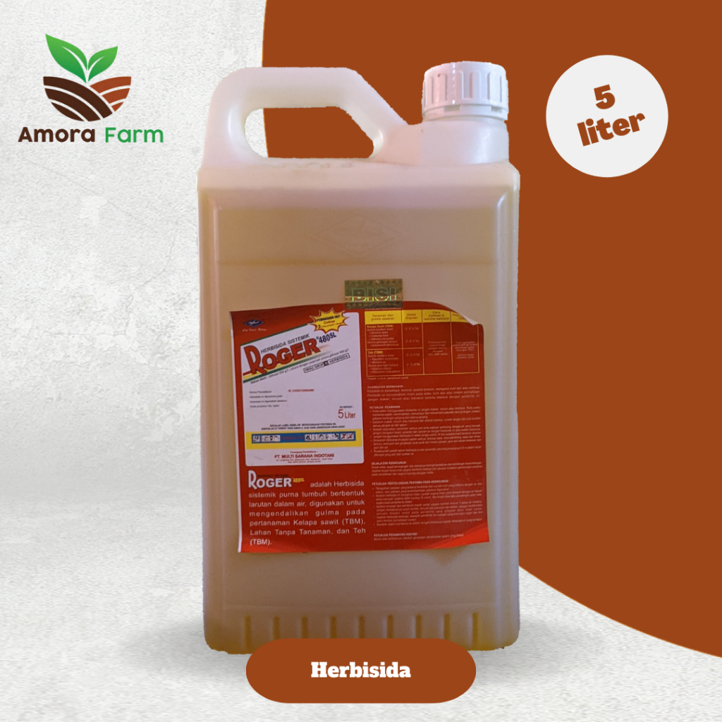 Herbisida ROGER 480 SL Kemasan 5 Liter Obat Pembasmi Rumput Cap Kapal Terbang