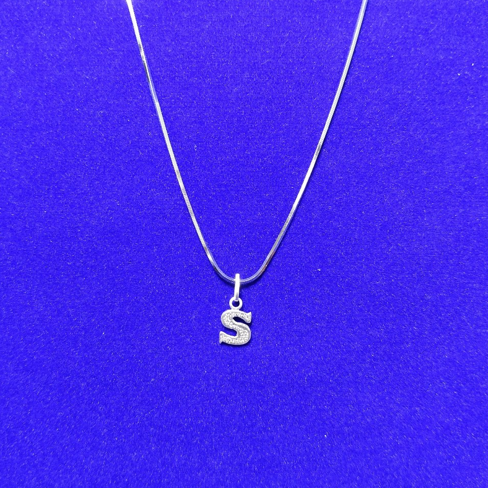 KALUNG PERAK ASLI SILVER 925 MODEL LIONTIN HURUF/INSIAL