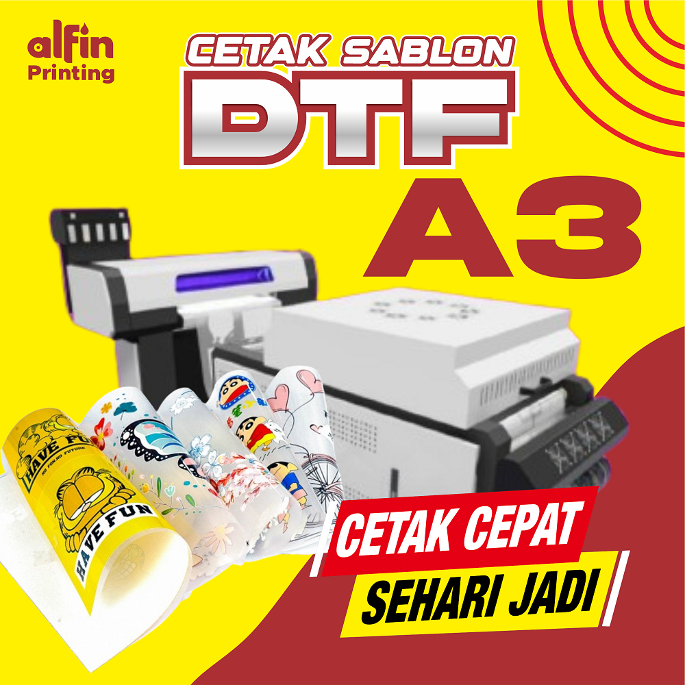 CETAK DTF A3 | kaos sablon DTF A3, print DTF | sablon kaos custom