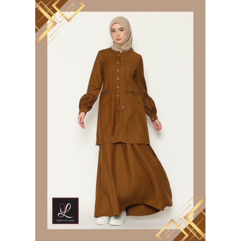 Baju Kerja Wanita Gamis ASN Hitam Putih Stelan Pemda