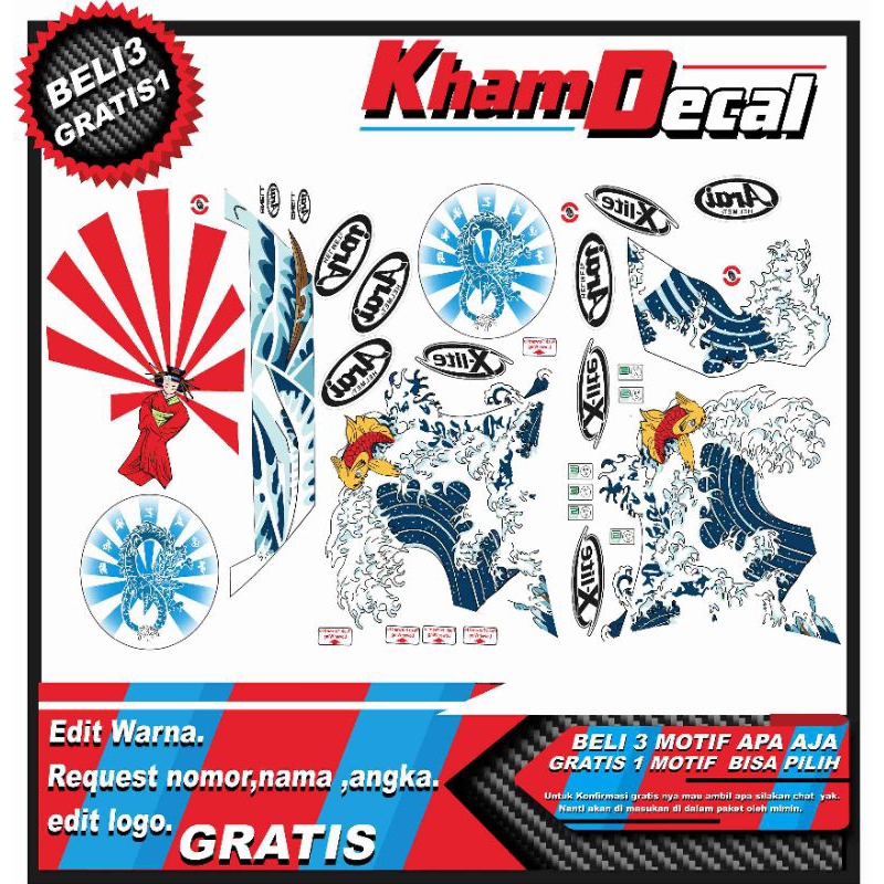 waterdecal helm motif oriental xlite (BUKAN STIKER)