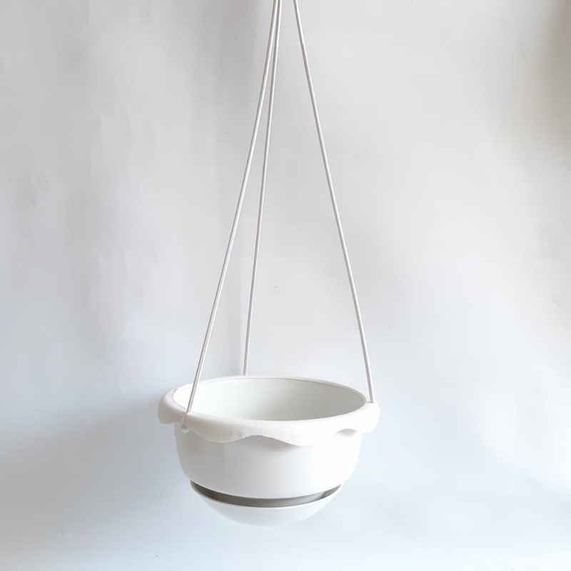 Pot Gantung Plastik / Pot Gantung Bunga Daun HIas Artificial Plastik Palsu / Pot Bunga Hias