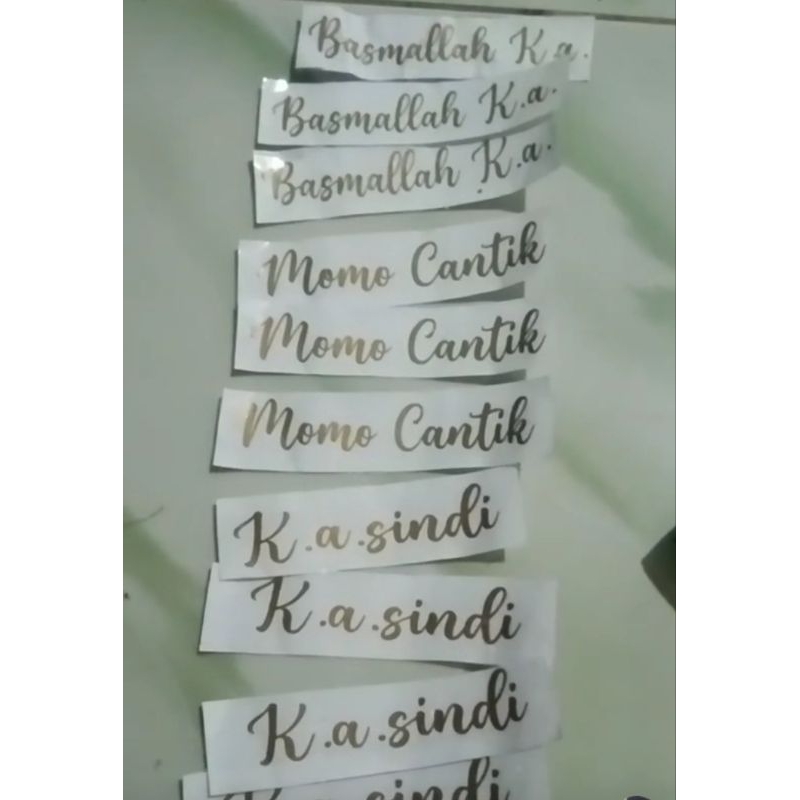 

Stiker Cutting nama kecil hologram keren