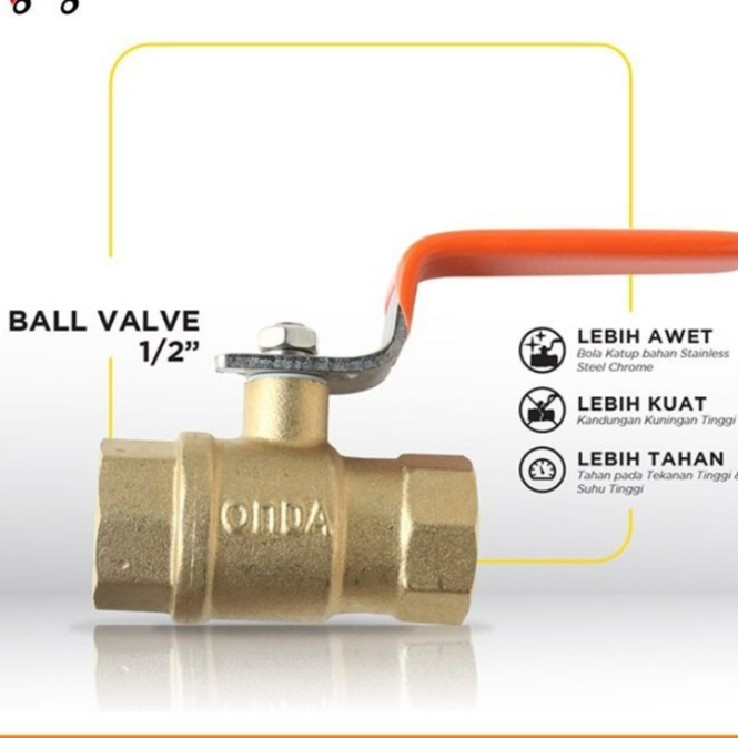 Brass Valve Onda Stop Kran Kuningan ONDA 1/2” // Stop Kran Kuningan Onda