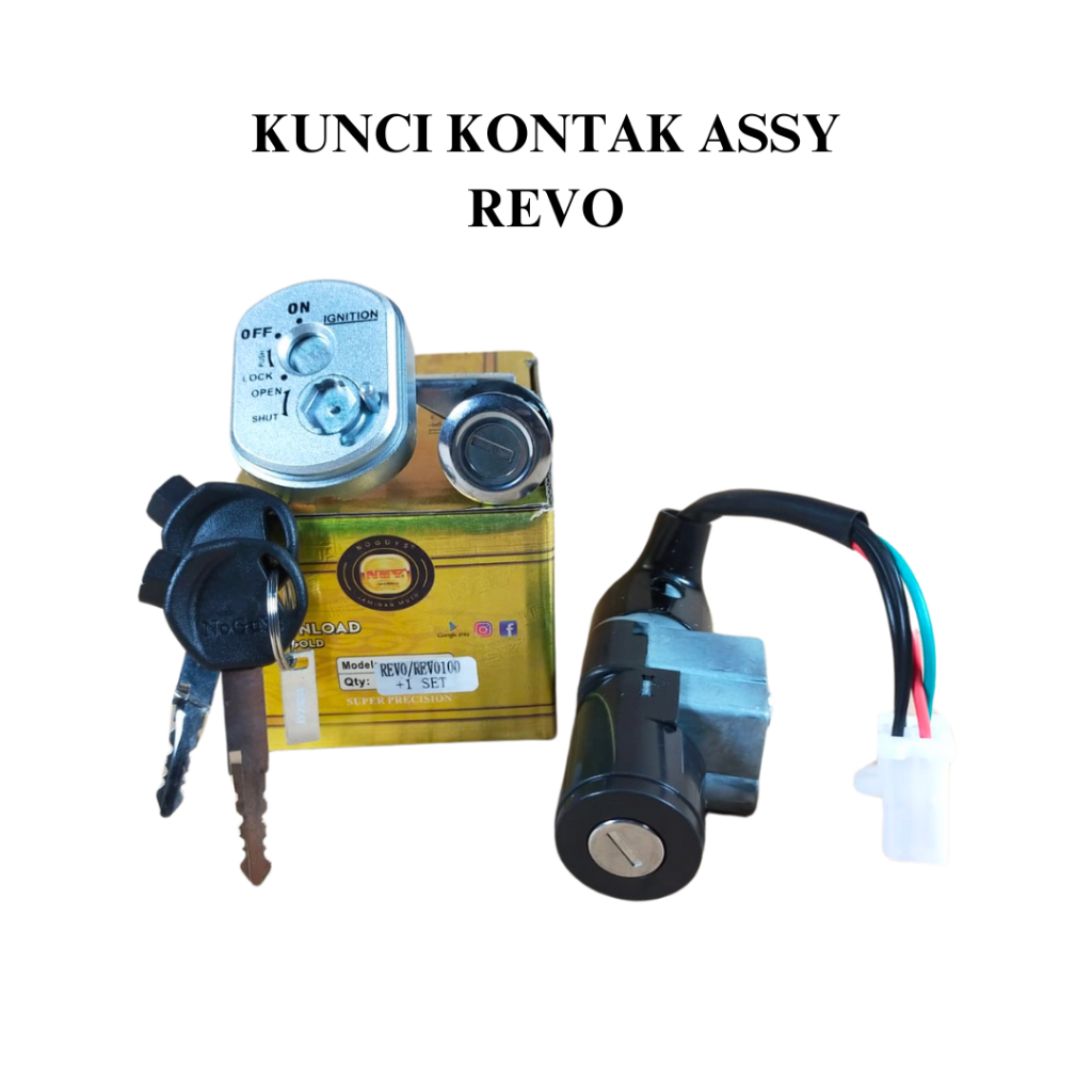 KUNCI KONTAK SET / KEY SET PLUS JOK MOTOR REVO / REVO 110 NGY GOLD