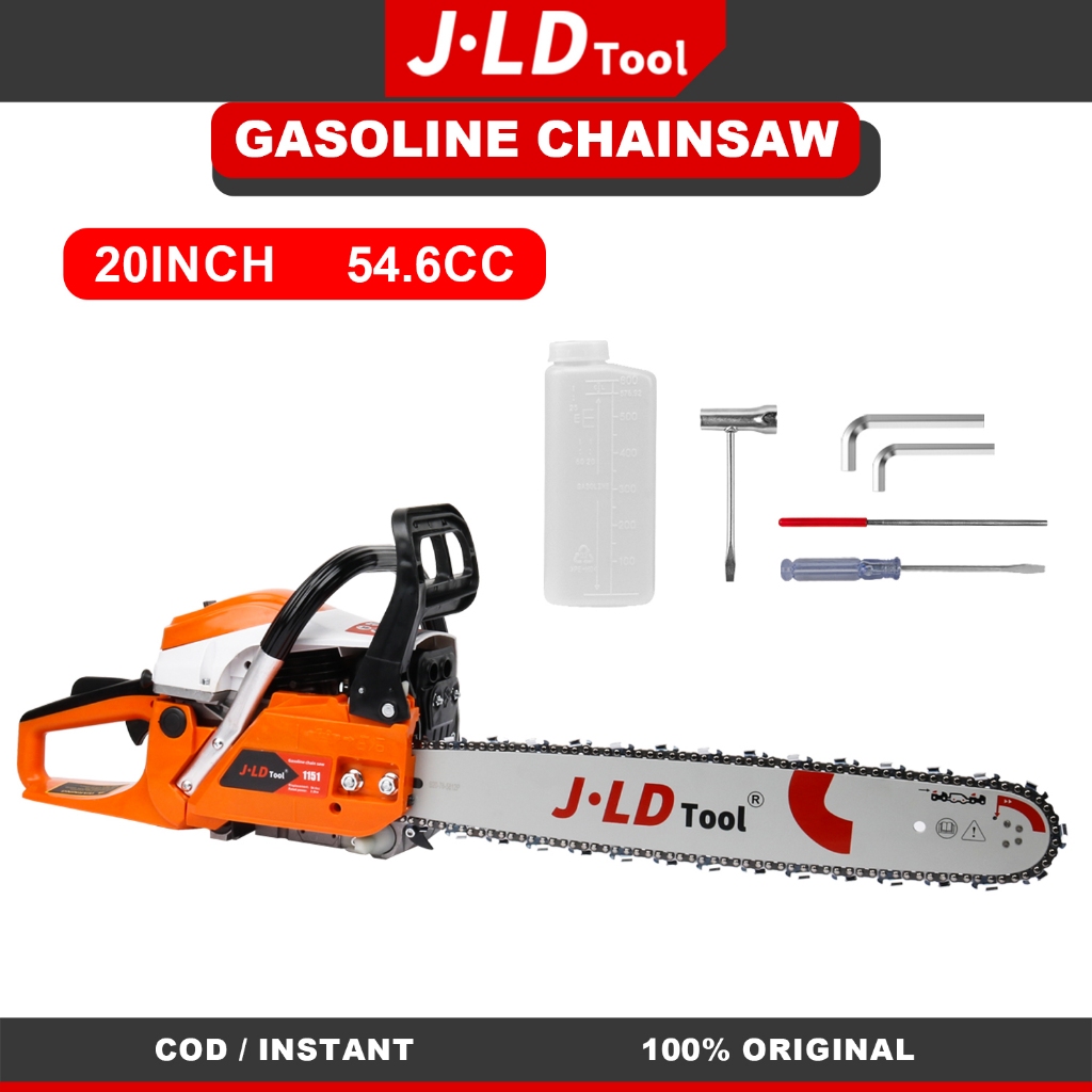 JLD 54.6CC Mesin Chainsaw mini Mesin Potong Kayu 20inch 2Tak Gergaji Potong Pohon Kayu mesin sinso s