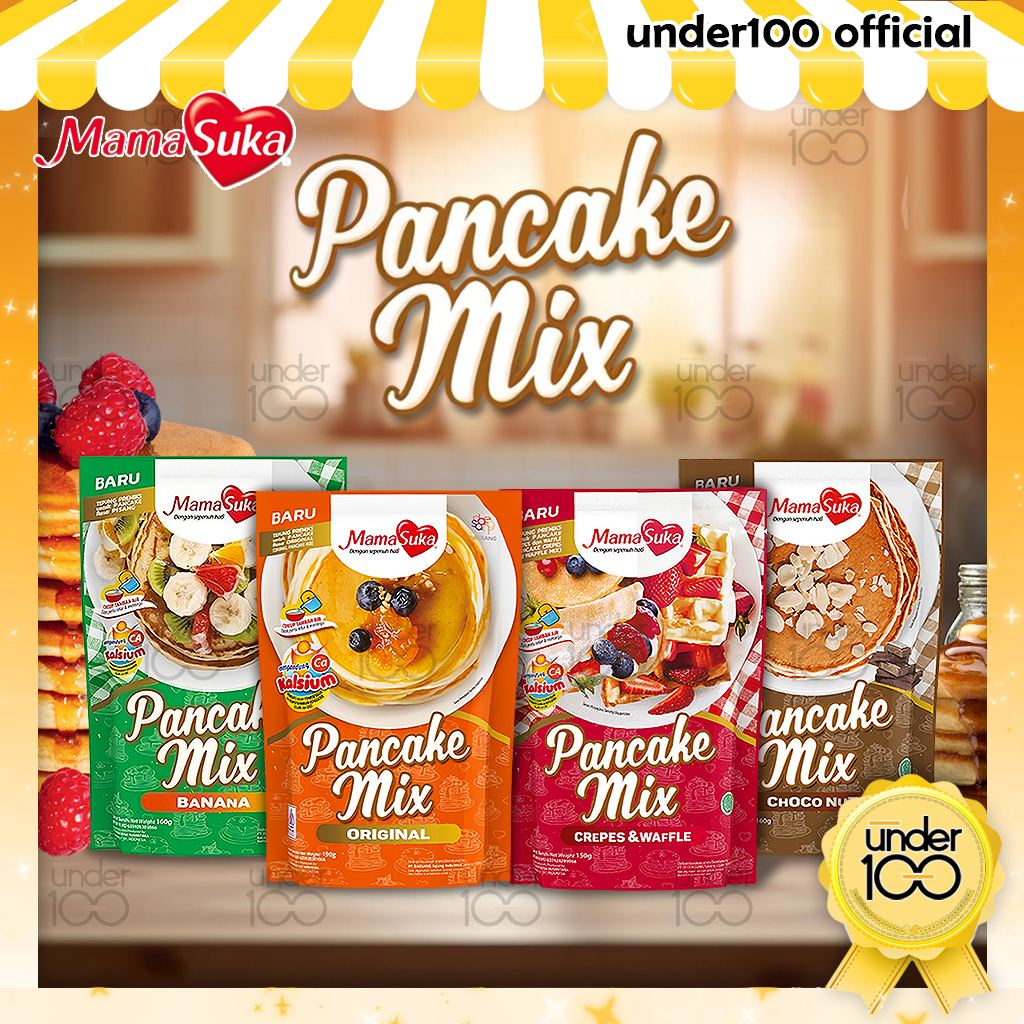 

❤ Under100 ❤ Mamasuka Pancake Mix Tepung Premiks Untuk Pancake Rasa Original 190g | Crepes & Waffle 150g | Choco Nut 160g | HALAL BPOM