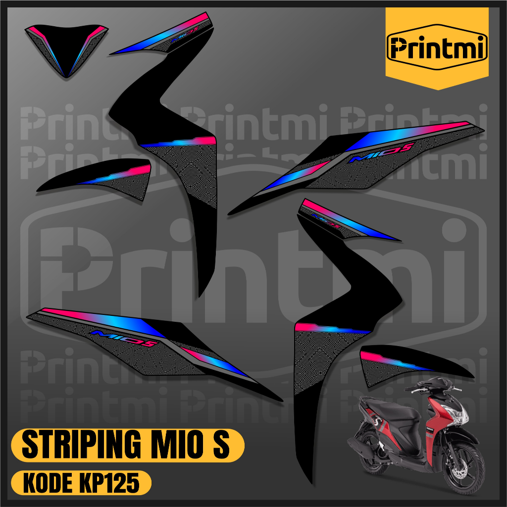 Printmi Stiker Striping Mio S 125 Variasi Motor List Simple Sticker Modifikasi Keren Printmi KP125