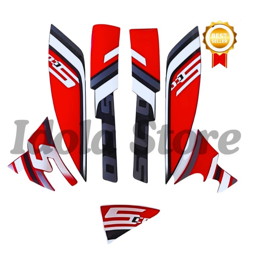 Striping Stiker Scoopy Sporty 2023 Merah Standar Motor Honda Scoopy Sporty 2023 Terbaik