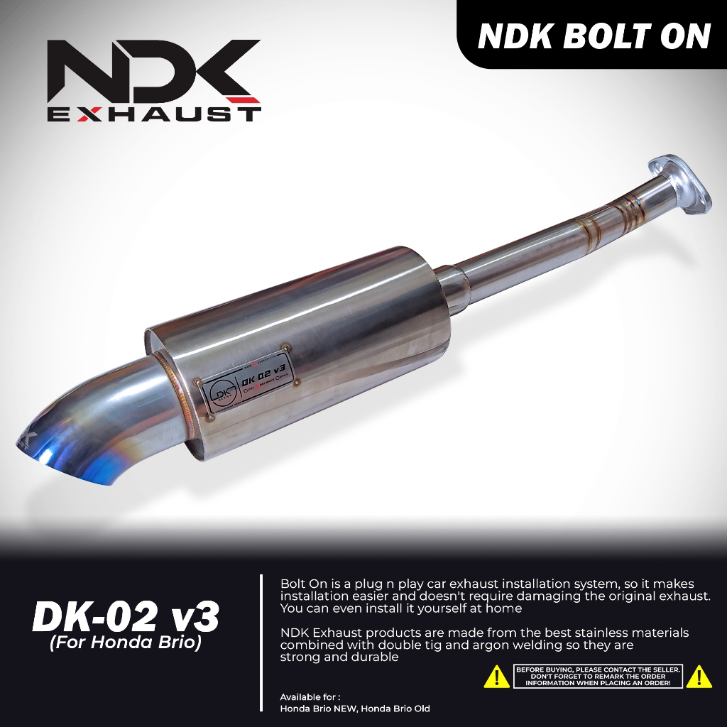 NDK EXHAUST BOLT ON DAN MUFFLER DK 02V3 ODL/NEW BRIO KNALPOT MOBIL RACING