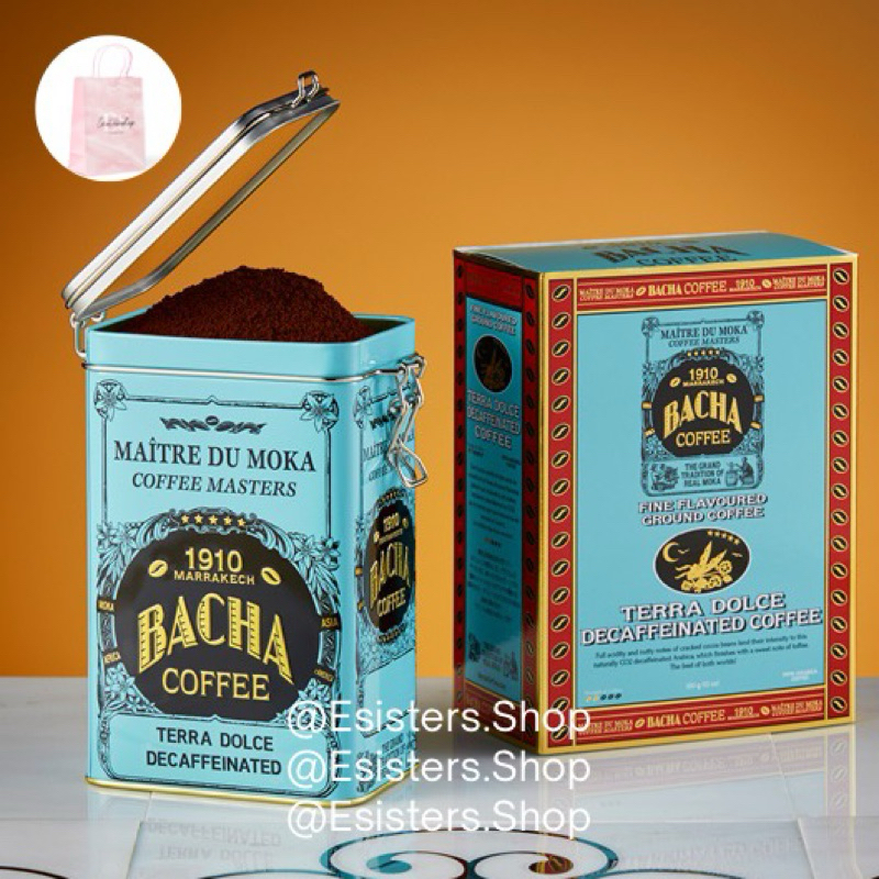 

BACHA COFFEE 1910 Terra Dolce Decaffeinated Ground Beans Arabica Coffee GiftBox 350gram