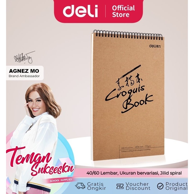 

Deli Sketch Book Buku Gambar Hard Cover 73601 260x188