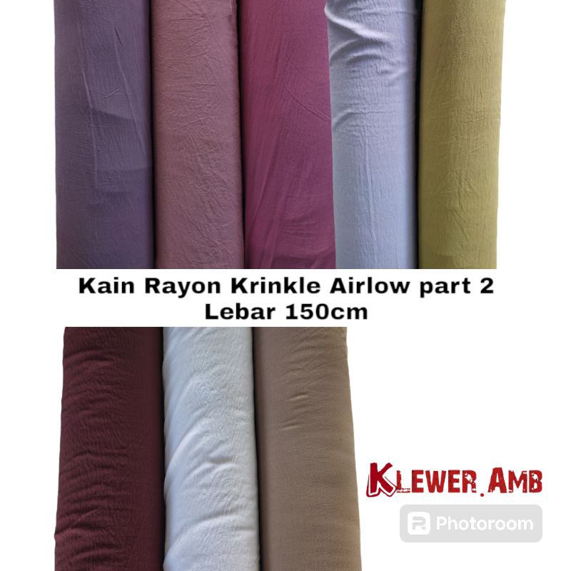 Bahan Kain Katun Rayon Krinkle part 2 Premium Airflow Streatch Polos cotton kringkle cringkle kringk