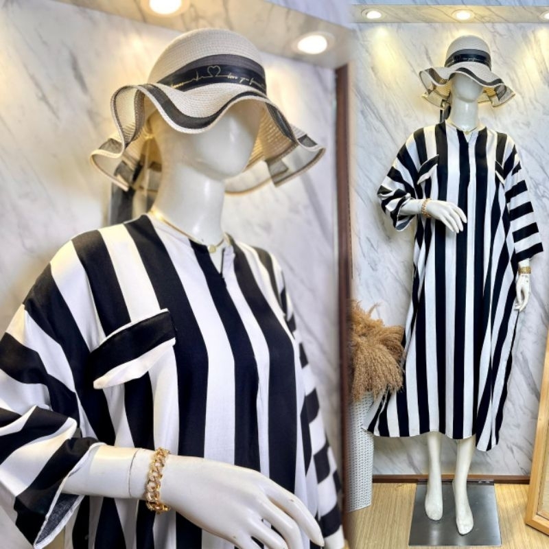 Daster kekinian terbaru hijab garis