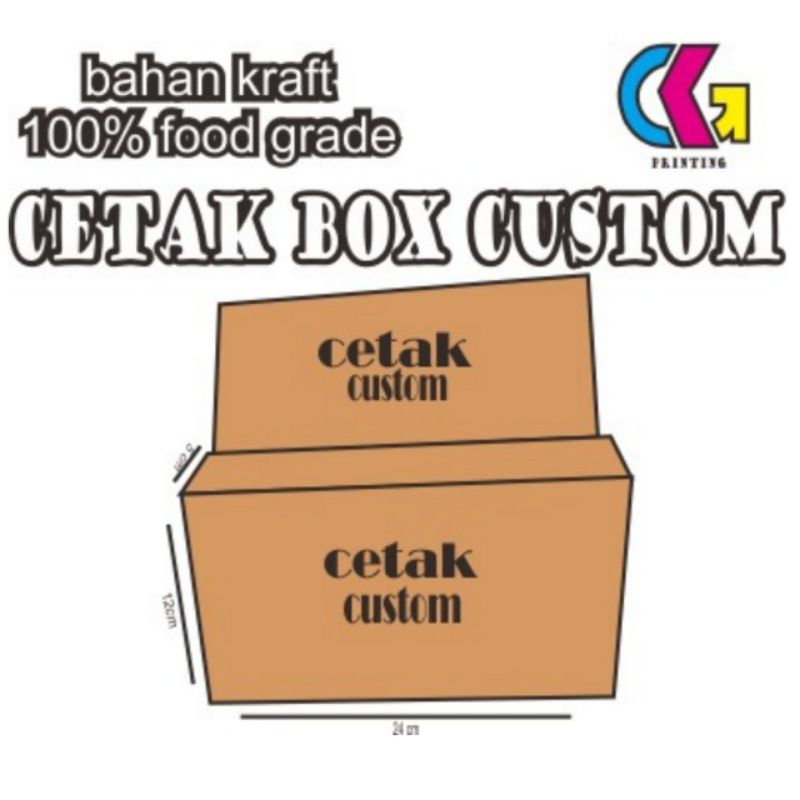 

( 1000 pcs ) cetak custom 1 warna box 24 x 12 x 5 cm free desain suka - suka