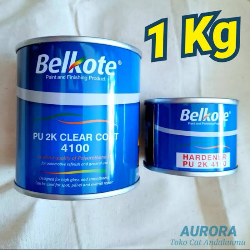 Cat Belkote PU 2K Clear Coat 4100 + Hardener 1Kg Clir Klir anti gores Pernis vernis Duko duco