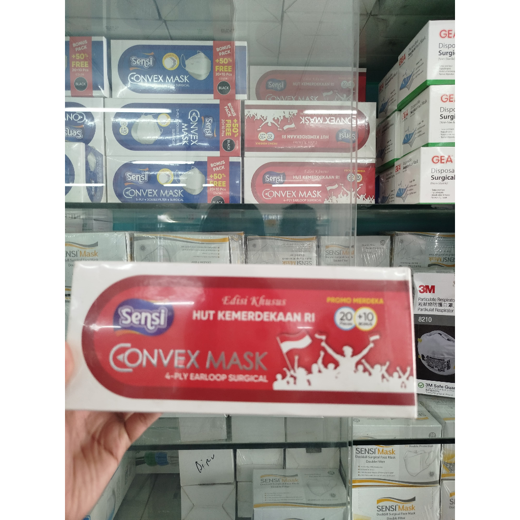 Masker Sensi Convex Mask 4ply / Masker Sensi 4ply / Sensi Convex Mask - Merah Muda