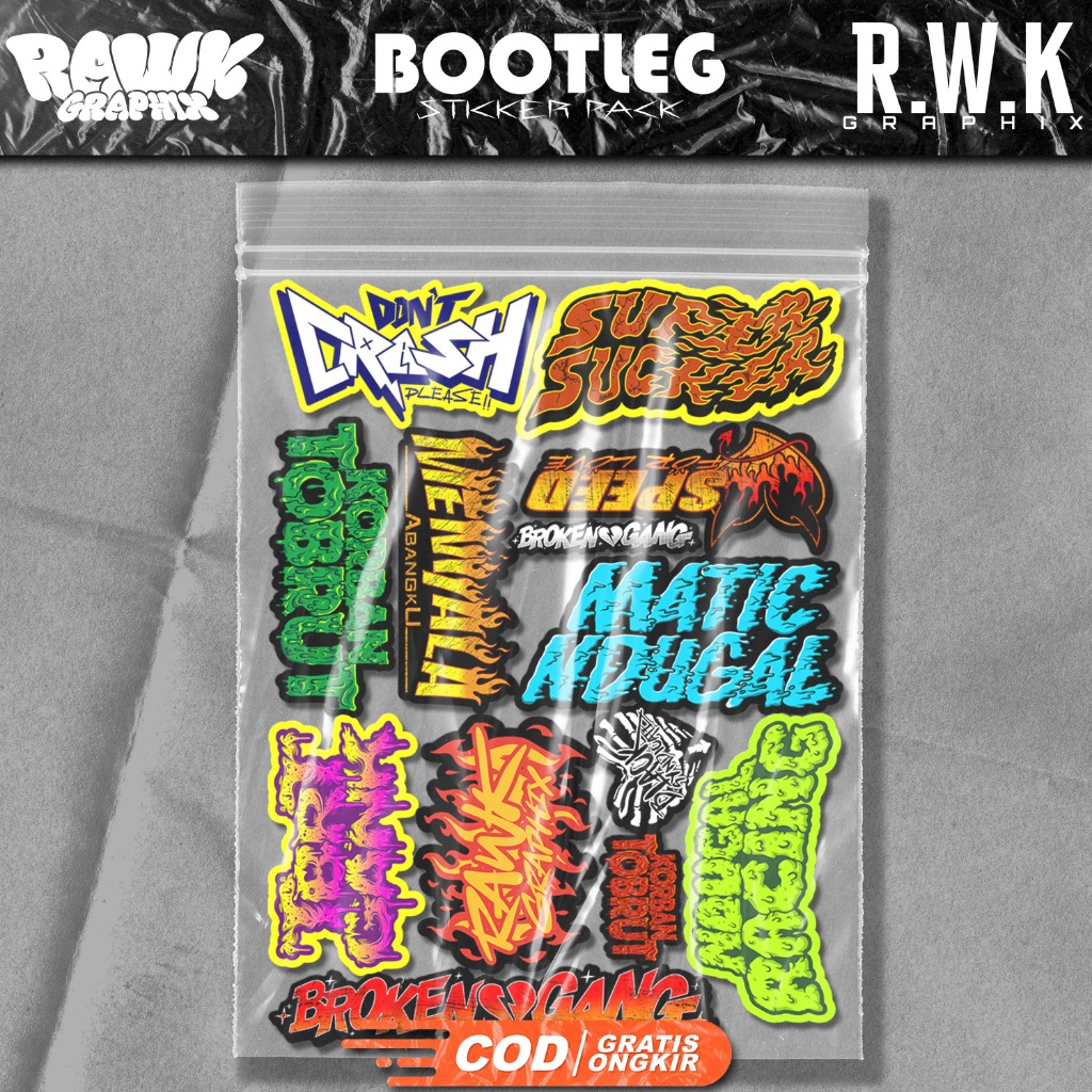 ( COD ) STIKER PACK NDUGAL RACING TBRTGANK KORBAN TOBRUT MENYALA ABANGKU BROKEN GANG MATIC NDUGAL SP