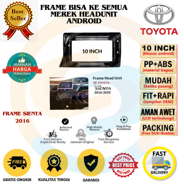 FRAME HEAD UNIT ANDROID 7 INCH / 9 INCH / 10 INCH TOYOTA SIENTA 2016 UV