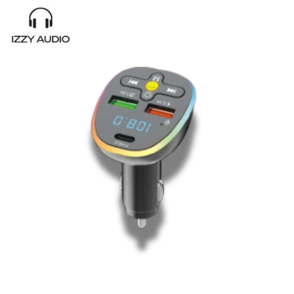 TERLARIS IZZY x Ezra BCR-13 Car Charger 2 Port USB Chargers FM & Bluetooth Transmitter Voice