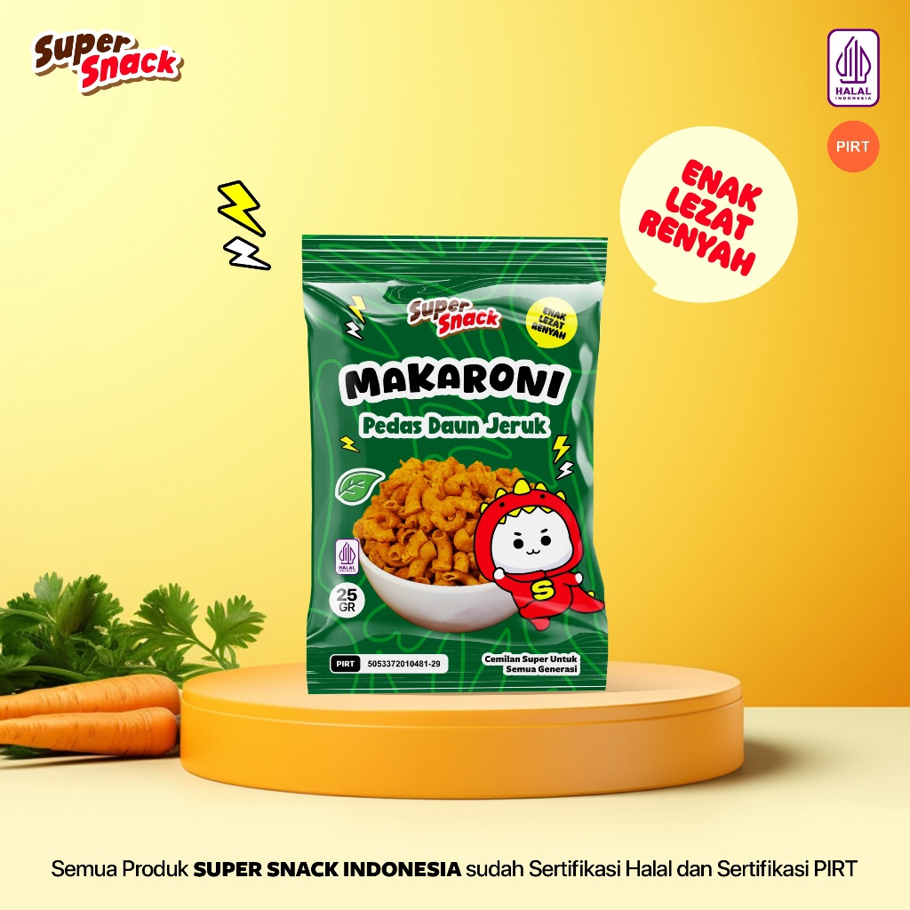 

SUPER SNACK Makaroni Rasa Pedas Daun Jeruk 25gr Cemilan