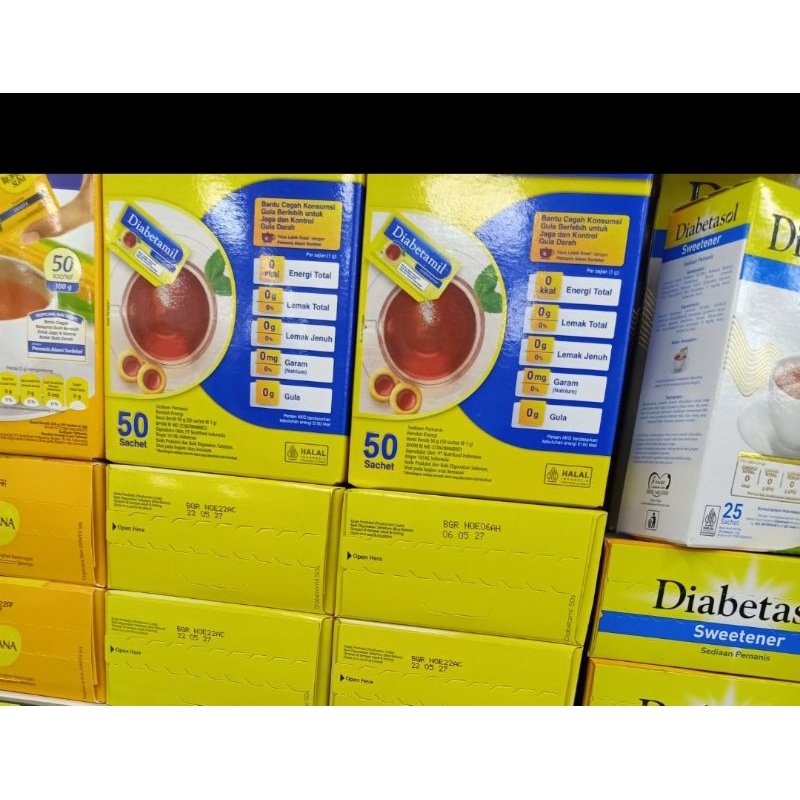 

Diabetamil Sweetener Pemanis Alami Diabetes Rendah Kalori 50 Sachet