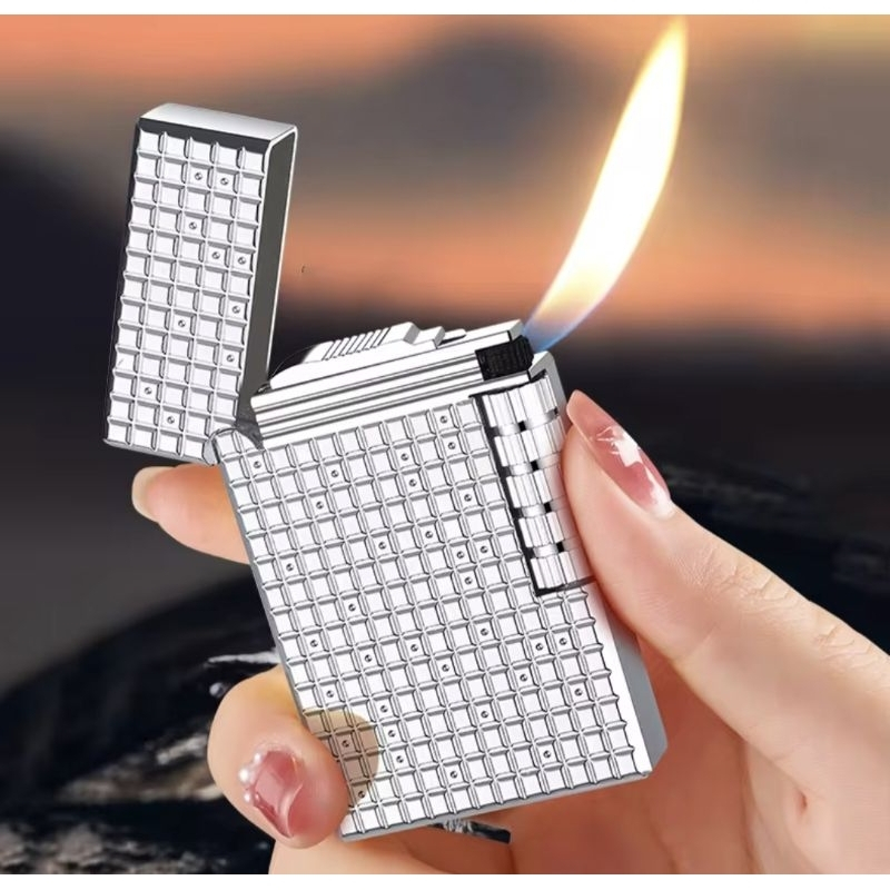 KOREK API ST DUPONT PARIS SILVER KOTAK LUXURY - FREE BATU KOREK