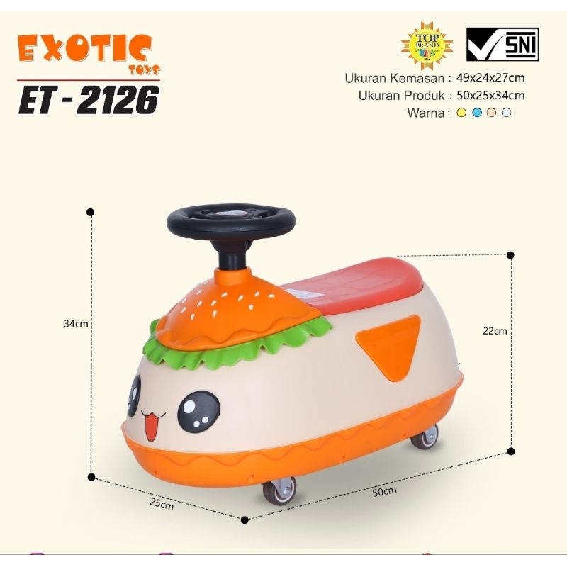 Mainan Anak Ride On Nuwa NW32 / Exotic ET2126 ET-2009 NW 32 2010 Mobilan Dorong ET2009 Ride On ET 20