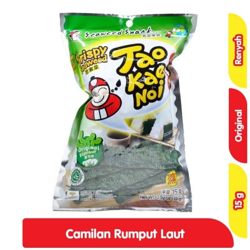 

Tao Kae Noi Crispy Seaweed Original Flavour isi 15 gram