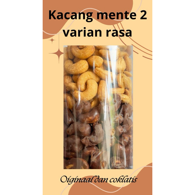 

kacang mede mete mente 2 varian rasa asin bawang dan coklat berat 420gr