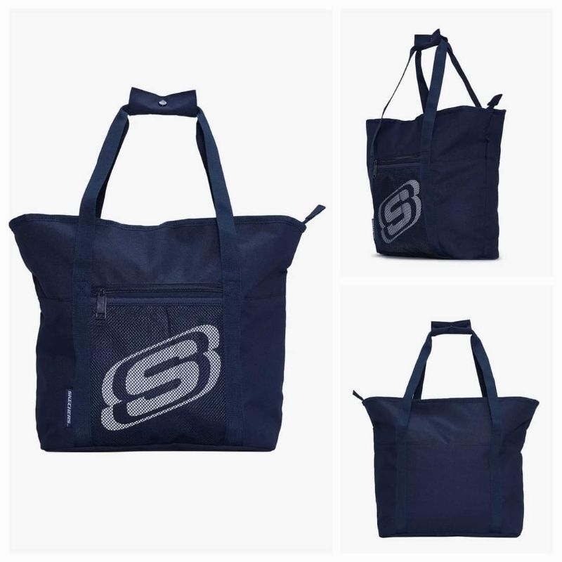 SALEEE 100% Original SKECHERS TOTE BAG UNISEX - NAVY Kode Produk: SKESTB8381NV4