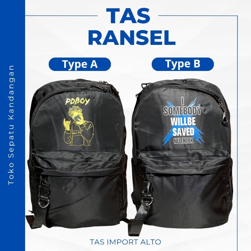 TAS HITAM ALTO GIRL TAS RANSEL BACKPACK TAS IMPORT TAS PUNGGUNG TAS SEKOLAH KERJA LAKI-LAKI PEREMPUA
