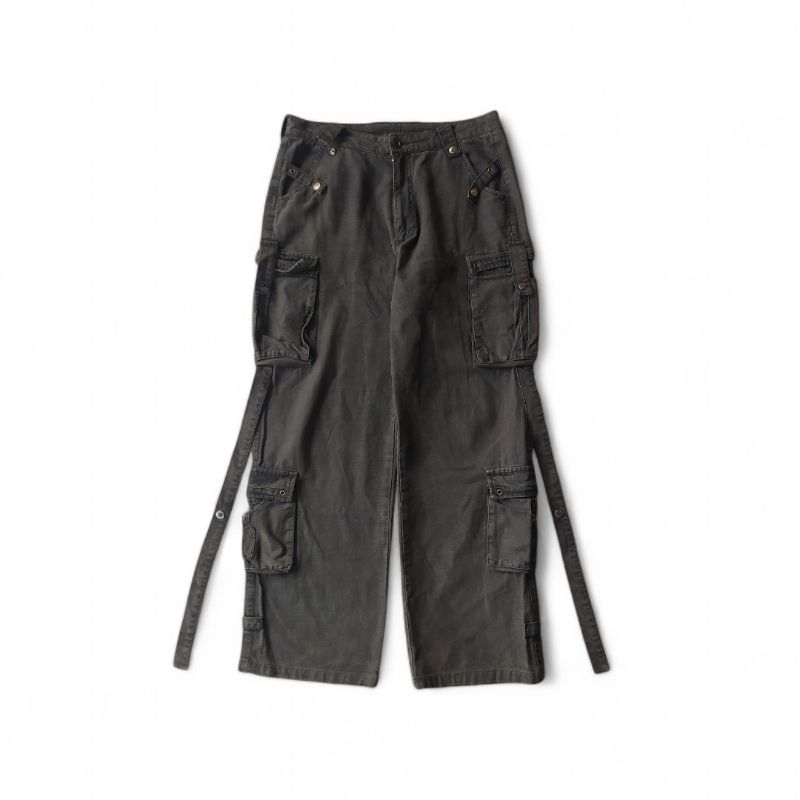 Celana Cargo Multipocket CountDown Black Wash Vintage