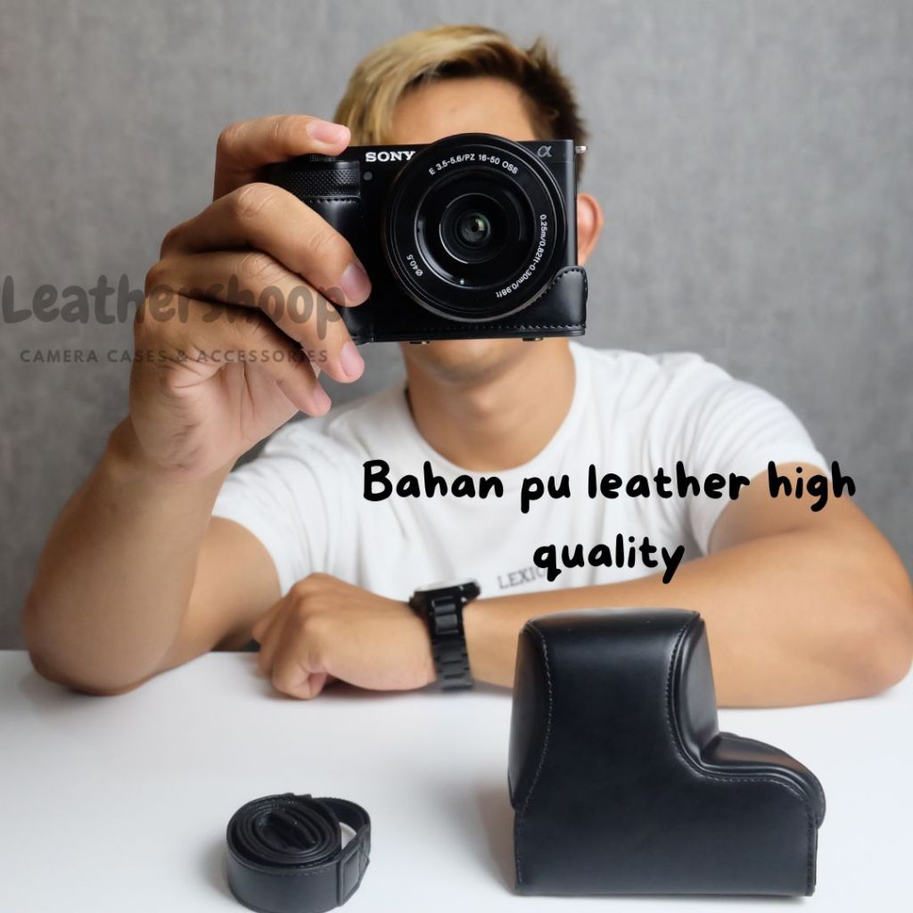 Leather Case SONY ZV-E10 Cover Tas Pelindung Kamera ZVE10 RB1