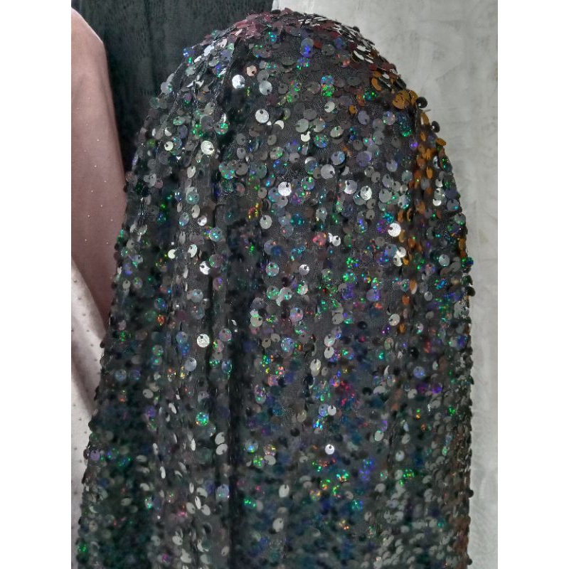 kain sequin seribu payet / sequin payet kelap-kelip / tille payet / bahan payet