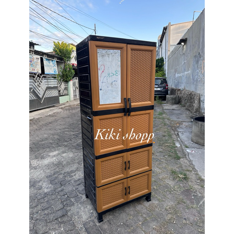 Lemari plastik napolly 2G LU X gantung kaca jumbo